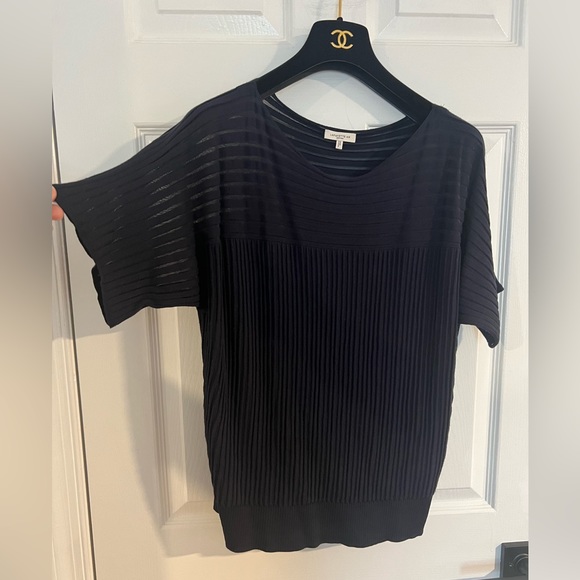 lafayette 148 matching set KNIT RIBBED OPEN FRONT CARDIGAN & bateau neck top L - Picture 5 of 16